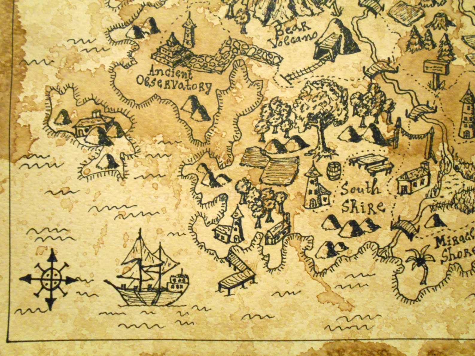 Fantasy Map Art Print Ancient Map Pirate map Fantasy Realm | Etsy