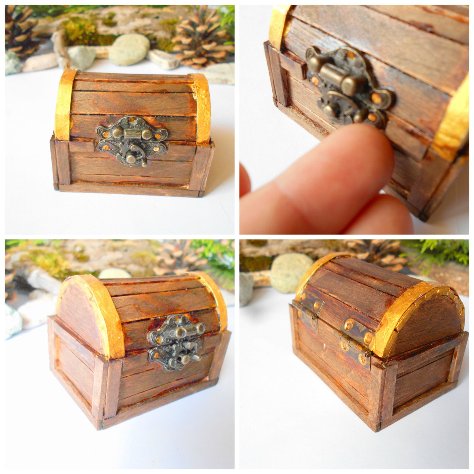 Miniature treasure chest box Dollhouse chest box mini Etsy