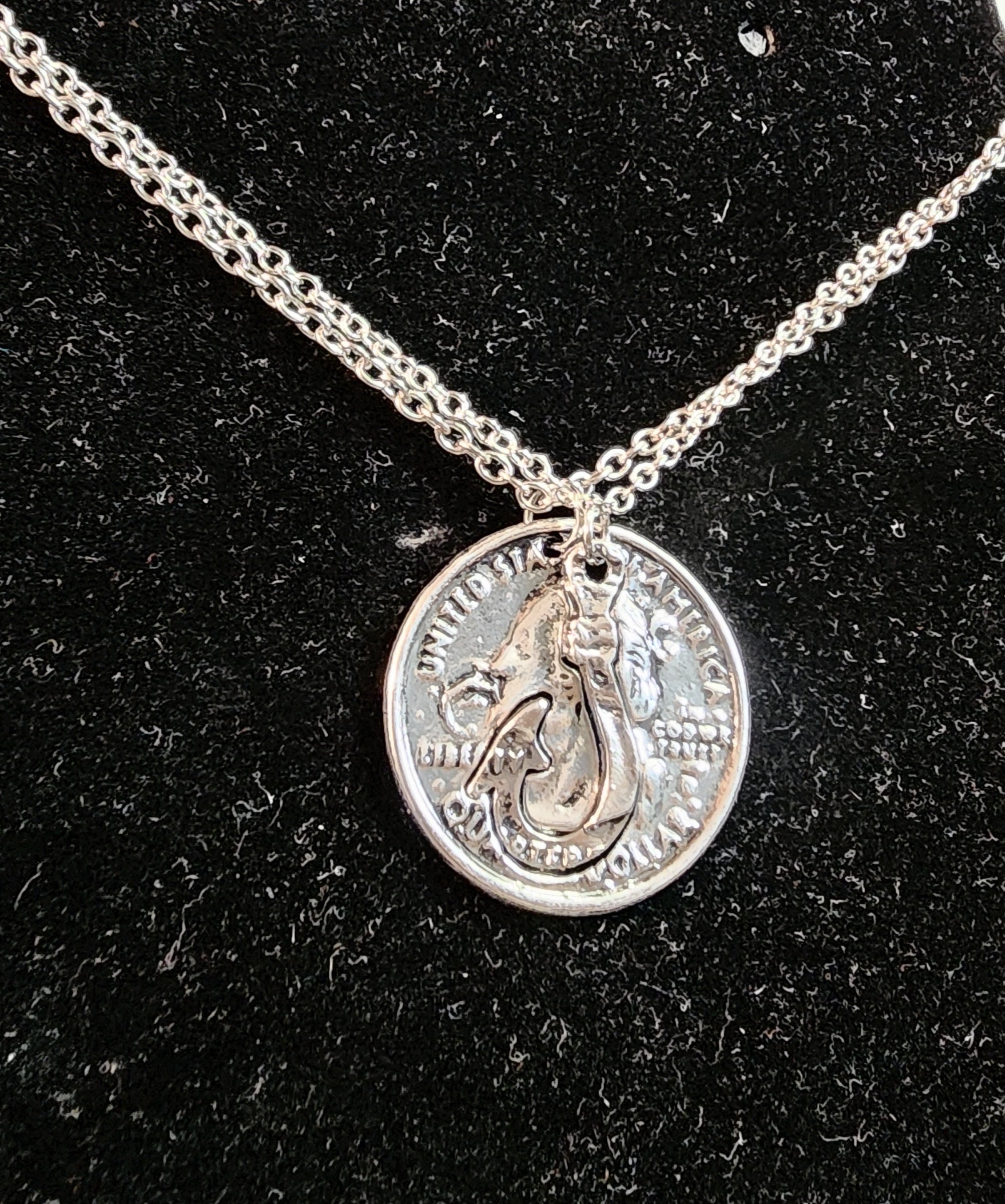double fishing hook jewlery Large Sterling Silver Nautical Fish Shaped Anchor Pendant The top of the hook is wrapped with a 14k white gold rope detail Diamond Fish Hook Ring
