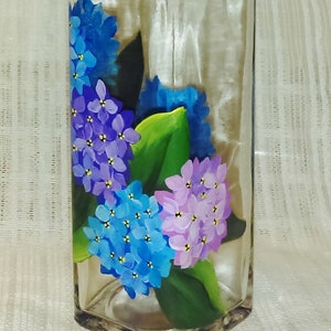 Hydrangea,Painted bottle,Dispenser bottle,Flowers,Soap bottles,Oil,Vinegar,Soap dispenser,Bottles,Decorated bottle image 2