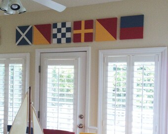 Hand painted signal flags,12&quot;x 12&quot; Canvas,Nautical letters,Nautical numbers,Signal flags,Nautical art,Canvas painting,Nautical wall art