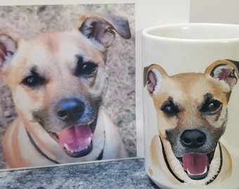 Painted mug,Pet portrait,Custom painted,Animal painting,Painted glasses,Painted mugs,Coffee mug,Hand painted