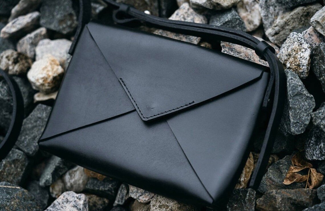 Handmade Leather Envelope Purse Etsy UK