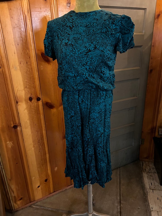 Vintage Drop Waist Blue Dress
