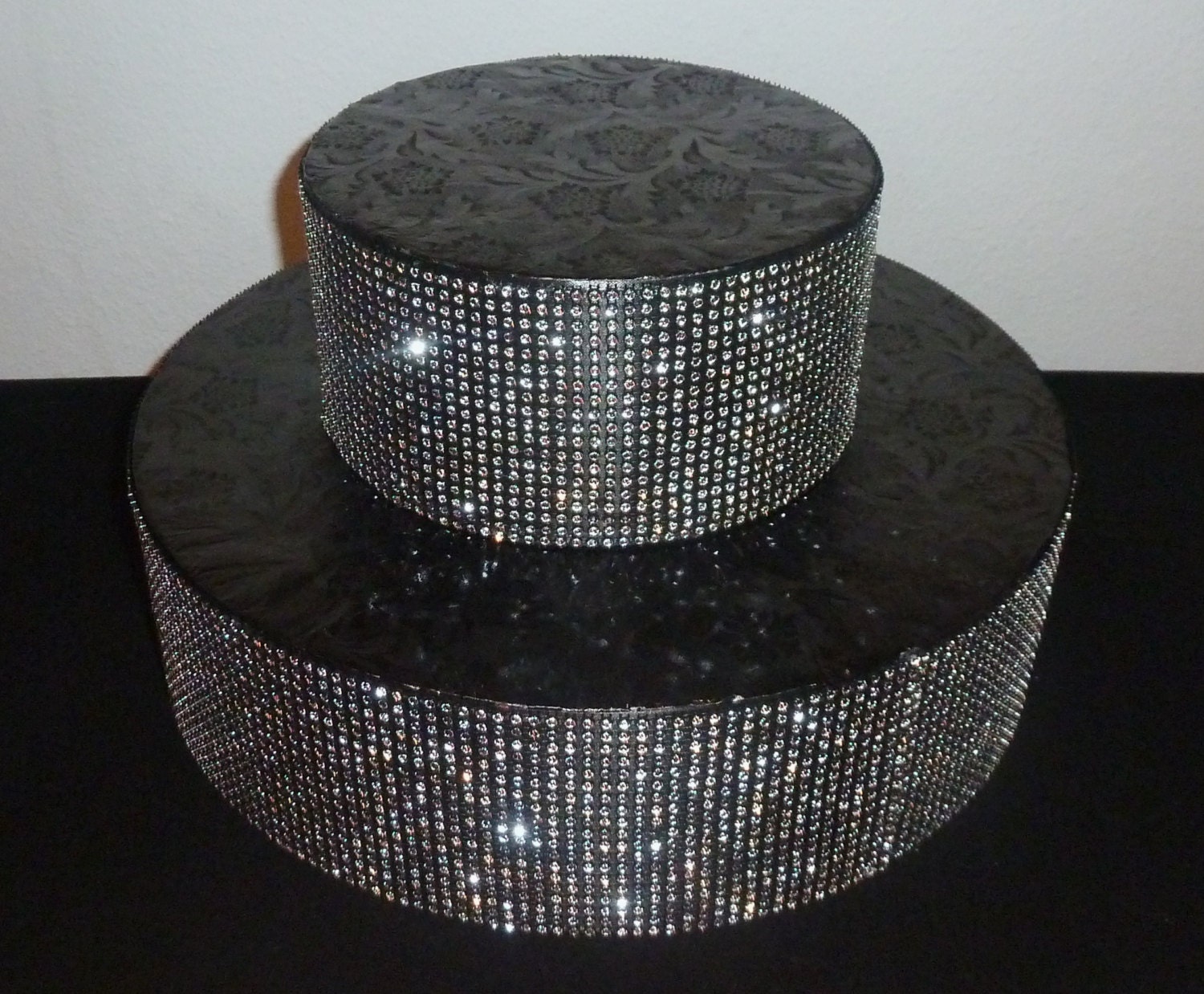 Sparkly black wedding cake stand 10 12 14 or