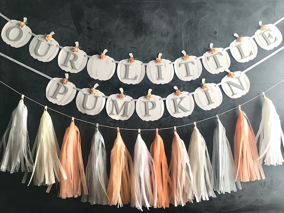 Peach Banner Fall Baby Shower Decoration Autumn First Birthday Etsy