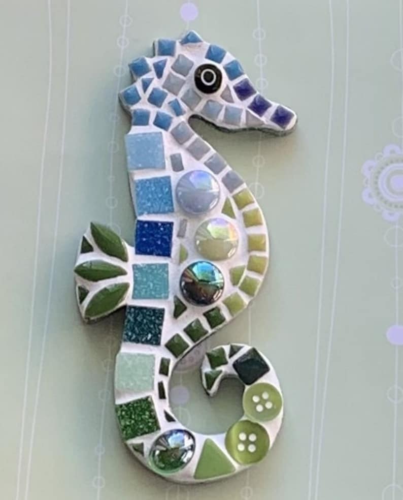 Seahorse DIY Mosaic Craft Kit for Adults and Children by Lily Mosaics
