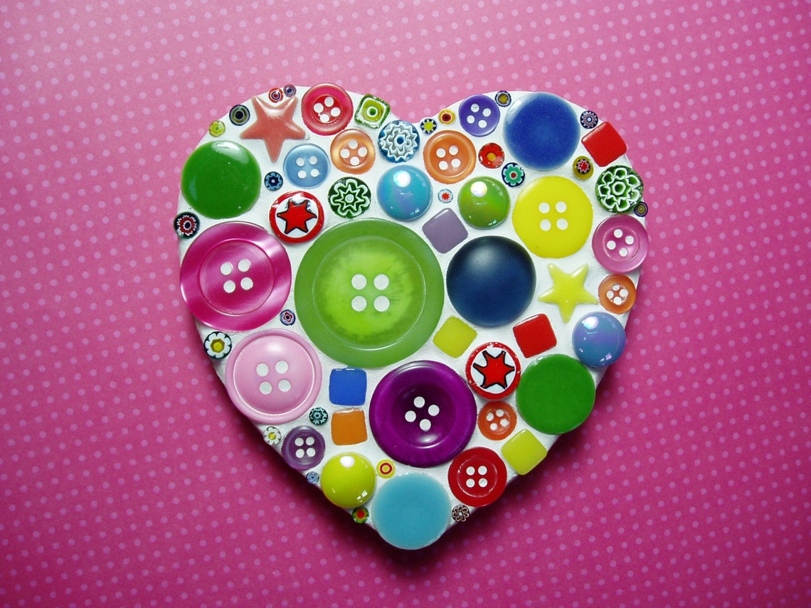 Multicoloured Heart D.I.Y. Mosaic Craft Kit for Adults and Etsy