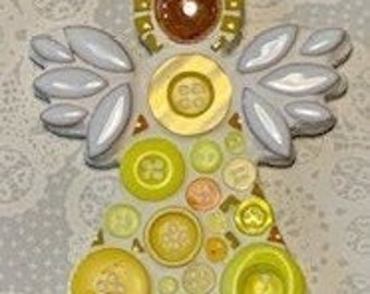 Yellow Angel Decoration D.I.Y. Mosaic Craft Kit for adults and children by Lily Mosaics Beginner Level No Cutting Required