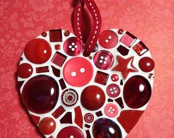 Red Heart Valentines D.I.Y. Mosaic Craft Kit for adults and children by Lily Mosaics Beginner Level No Cutting Required