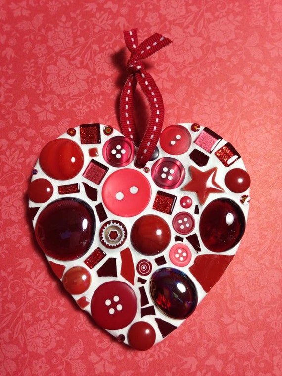 Red Heart Valentines D.I.Y. Mosaic Craft Kit for Adults and Etsy