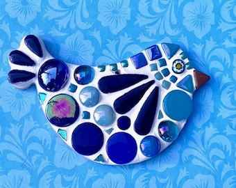 Blue Bird D.I.Y. Mosaic Kit for adults and children by Lily Mosaics Beginner Level No Cutting Required