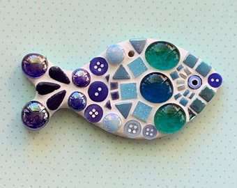 Fish DIY Mosaic Craft Kit for adults and children by Lily Mosaics Beginner Level No Cutting Required