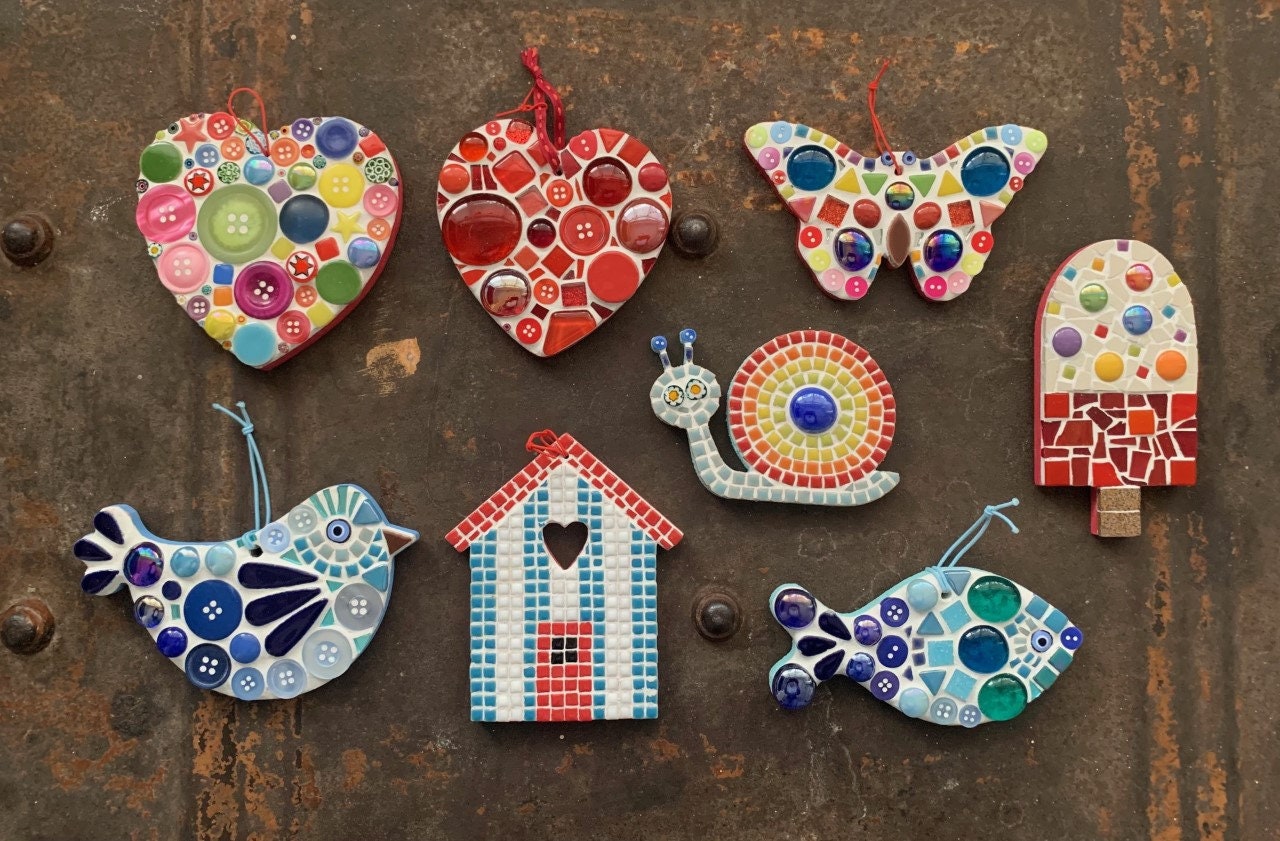 Multicoloured Heart D.I.Y. Mosaic Craft Kit for Adults and Children by