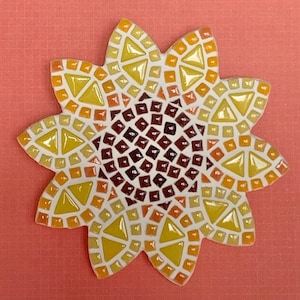Sunflower DIY Mosaic Kit for Adults & Children by Lily Mosaics Beginner Level No Cutting Required