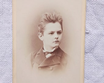 Antike europäische Sepia CDV/Besuchskarte mit junge Carl Kroh Wien Österreich 1877, spät xix. Jahrhundert