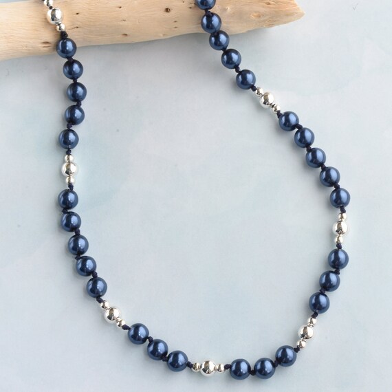 Pearls Navy Pearl Necklace Gift 