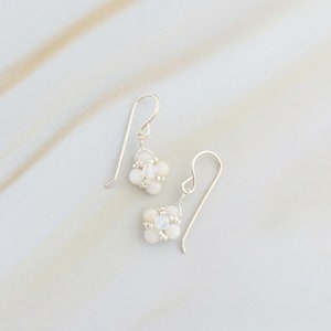 Dainty Opal Sterling Silver Earrings: October Birthstone Jewelry