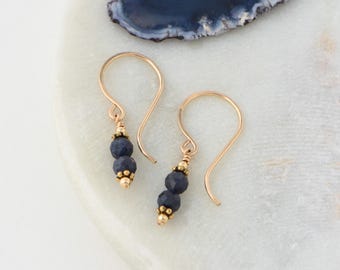 Blue Sapphire Earrings, September Birthstone Jewelry, 5th Anniversary Gift