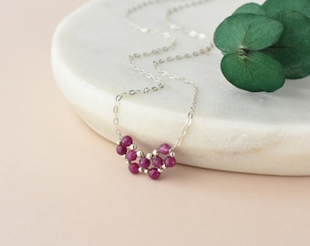 Ruby Pendant Necklace, July Birthstone Mothers Day Gift, Sterling Silver or 14k Gold Filled