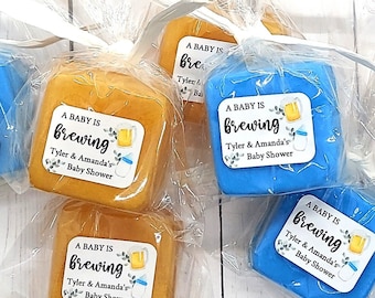 Beer Baby Shower, Beer Scented Soap Baby Shower Favor, Boy, Blue, A Baby is Brewing, Couples Baby Shower, Brewery Baby Shower, Co-Ed Shower