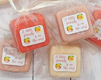 Little Peach Baby Shower Favors, Mini Peach Soap Party Favors, Girl Baby Shower, Twins, Sprinkle, First Birthday, Thank You Gift for Guests