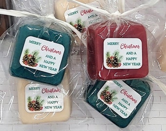 Christmas Party Favors Mini Soaps Custom Christmas Favor Holiday Favor Stocking Stuffer Christmas Table Personalized Christmas Gift Adult