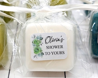 Greenery Bridal Shower Favor, Mini Soap, Eucalyptus Bridal Shower Favors for Guests in Bulk, Botanical Party Favors, Wedding Shower Favors