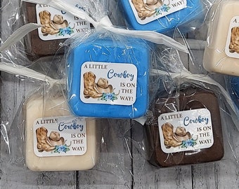 Cowboy Baby Shower Favors, Mini Soap Party Favors, Country Western, Wild West, Little Cowboy On the Way, Cow Boy Boots, Birthday, Rodeo