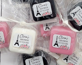 Paris Baby Shower Favor - 36 Custom Soap Color, Paris Theme Birthday, Parisian Party Favor, French Bridal Shower, Eiffel Tower, Bachelorette