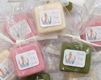 Pink Peter Rabbit Baby Shower Favors, Bunny Baby Shower Soap Favors, Baby Girl Shower Favor, Classic Girl Baby Shower Theme Idea, Babyshower