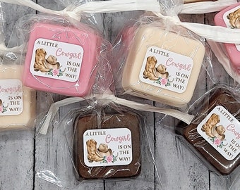 Cowgirl Baby Shower Favors, Mini Soap Party Favors, Country Western, Wild West, Little Cowgirl On the Way, Cow Girl Boots, Birthday, Rodeo