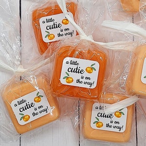 Little Cutie Baby Shower Favors, Bulk Mandarin Orange Soap Favors, Girl Baby Shower, Boy Baby Shower, Twins, Sprinkle, Tangerine, Clementine image 2