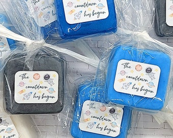 Outer Space Baby Shower Favors, Mini Soaps, Astronaut Birthday Party Favors, Countdown Has Begun, Out of This World, Houston We Have a Boy