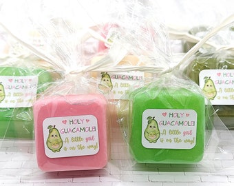 Avocado Baby Shower Favor - 36 Custom Soap Colors, Holy Guacamole Baby Shower, Birthday, Girl, Fiesta, Mexican, Coed, Couples, Gender Reveal