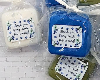 Blueberry Baby Shower Favors for Boy - 36 Custom Soap Colors - Berry First Birthday Party Favors, Berry Sweet Baby, Sweet One, Summer Baby