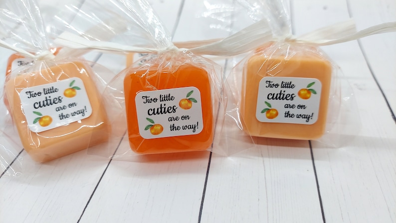 Little Cutie Baby Shower Favors, Bulk Mandarin Orange Soap Favors, Girl Baby Shower, Boy Baby Shower, Twins, Sprinkle, Tangerine, Clementine image 7