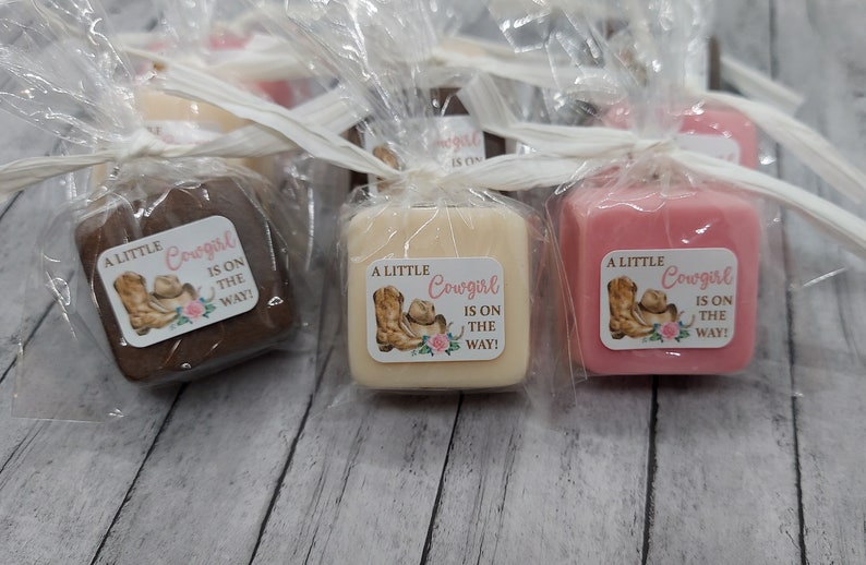 Cowgirl Baby Shower Favors, Mini Soap Party Favors, Country Western, Wild West, Little Cowgirl On the Way, Cow Girl Boots, Birthday, Rodeo image 2