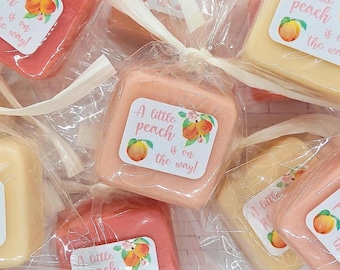 Little Peach Baby Shower Favors, Mini Peach Soap Party Favors, Girl Baby Shower, Twins, Sprinkle, First Birthday, Thank You Gift for Guests