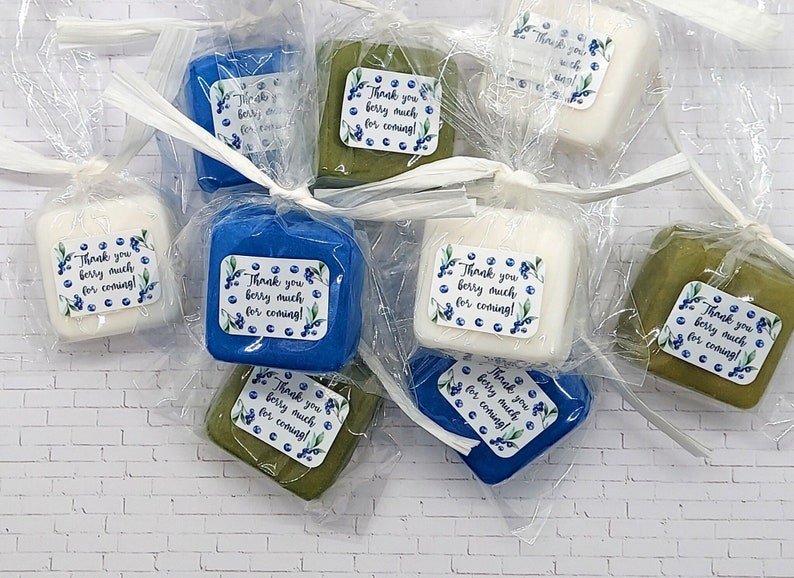 Blueberry Baby Shower Favors for Boy 36 Custom Soap Colors Berry First Birthday Party Favors, Berry Sweet Baby, Sweet One, Summer Baby image 1