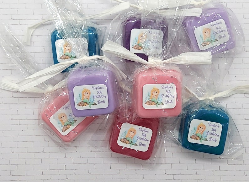 Mermaid Baby Shower Favor 36 Custom Soap Colors Mermaid Theme Birthday Party Favors, Under the Sea, Ocean, Beach, Baby Girl, Thank You image 7