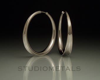 Silver Hoop Earrings, Sterling Silver Earrings, Hoop Earrings, Hammered Silver Hoops, Large Silver Hoops, E157