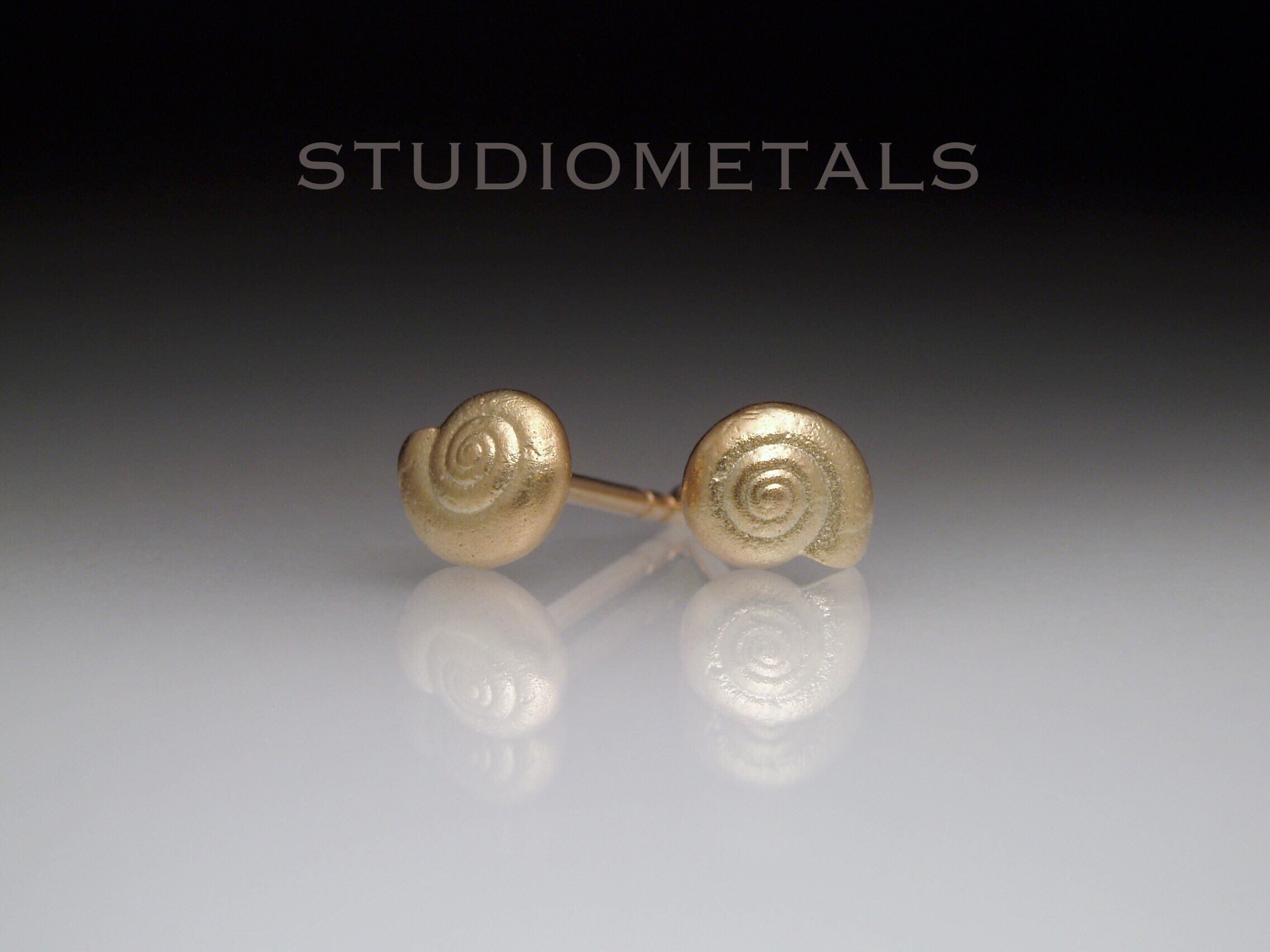 Handmade Gold Spiral Snail Shell Earrings: Nature Lover Gift, Solid 14K ...