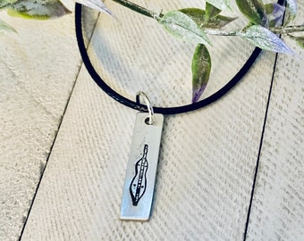 Hand-Stamped Dulcimer Necklace--music gift, musician gift