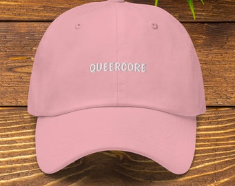 Queercore hat Multiple Colors, Embroidered Punk Rock dad hat, Hardcore Punk streetwear, Multiple colorways