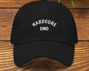 Hardcore Emo hat Multiple Colors, Embroidered Punk Rock dad hat, Hardcore Punk streetwear, Multiple colorways