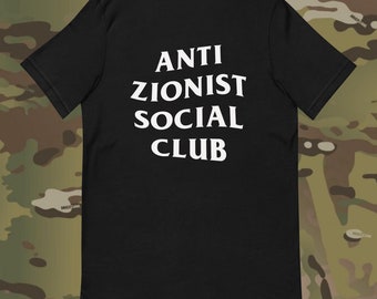 Anti Zionist Social Club unisex T-shirt Multiple Colors, free Palestine, Watermelon, Ceasefire Now, Stop the Genocide
