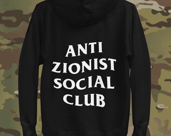 Anti Zionist Social Club Unisex Pullover Hooded Multiple Colors, free Palestine, Watermelon, Ceasefire Now, Stop the Genocide, free Gaza