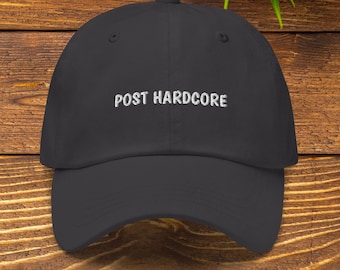 Post Hardcore hat Multiple Colors, Embroidered Punk Rock dad hat, Hardcore Punk streetwear, Multiple colorways