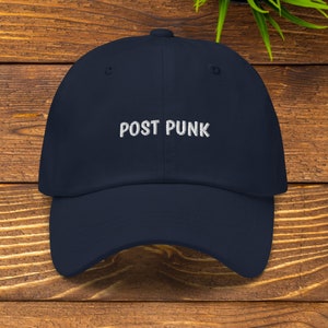 Post Punk hat Multiple Colors, Embroidered Punk Rock dad hat, Hardcore Punk streetwear, Multiple colorways